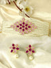 Karatcart Gold Plated Pearl Beaded Royal Pink and Baby Pink Kundan Stone Choker Necklace Set