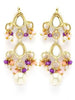 Karatcart Gold Plated Pink and Purple Crystal Kundan Necklace Set for Women