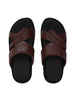 Mens Puffy Cloud Brown Leather Slippers