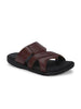 Mens Puffy Cloud Brown Leather Slippers